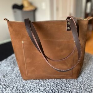 Portland Leather Goods Medium Zippered Tote in Gingerbread